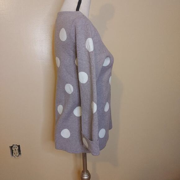 Cynthia Rowley Size Small Light Purple White Polka Dot Sweater Soft Casual S - Picture 9 of 14